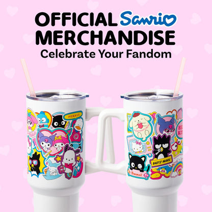 Betty Boop Core Cute Pose, Stainless Steel Tumbler, 40oz | Sitting, Hearts and Dots, Straw Cover Cap, Handle, Lid, Double Walled, Fits in Cup Holder, 1.18 Liters - Colors A