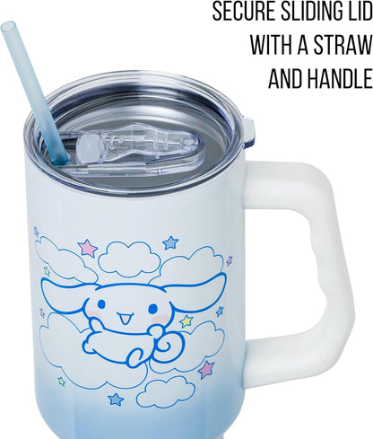 Betty Boop Core Cute Pose, Stainless Steel Tumbler, 40oz | Sitting, Hearts and Dots, Straw Cover Cap, Handle, Lid, Double Walled, Fits in Cup Holder, 1.18 Liters - Colors A