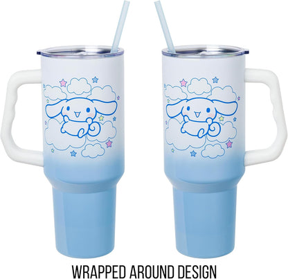 Betty Boop Core Cute Pose, Stainless Steel Tumbler, 40oz | Sitting, Hearts and Dots, Straw Cover Cap, Handle, Lid, Double Walled, Fits in Cup Holder, 1.18 Liters - Colors A