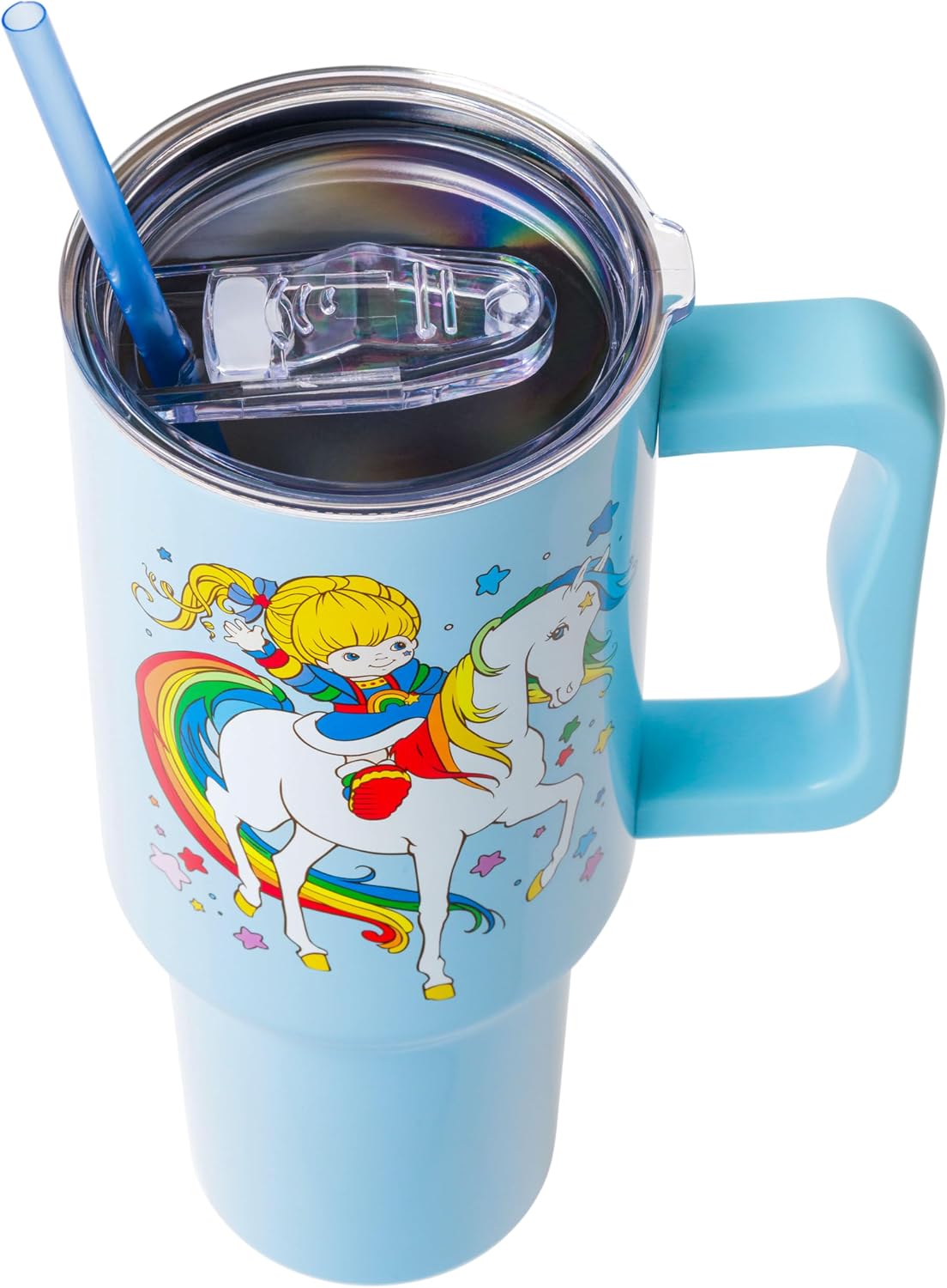 Betty Boop Core Cute Pose, Stainless Steel Tumbler, 40oz | Sitting, Hearts and Dots, Straw Cover Cap, Handle, Lid, Double Walled, Fits in Cup Holder, 1.18 Liters - Colors A