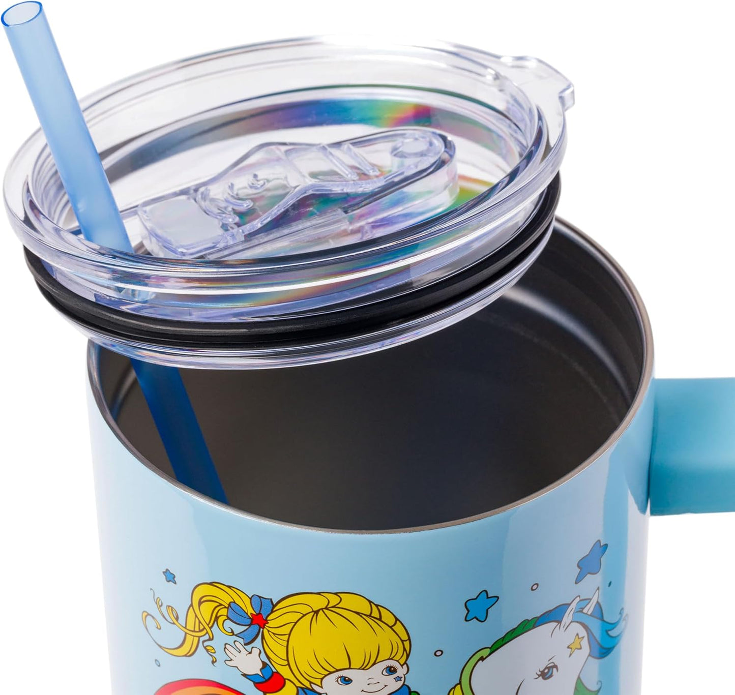 Betty Boop Core Cute Pose, Stainless Steel Tumbler, 40oz | Sitting, Hearts and Dots, Straw Cover Cap, Handle, Lid, Double Walled, Fits in Cup Holder, 1.18 Liters - Colors A
