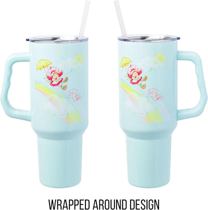 Betty Boop Core Cute Pose, Stainless Steel Tumbler, 40oz | Sitting, Hearts and Dots, Straw Cover Cap, Handle, Lid, Double Walled, Fits in Cup Holder, 1.18 Liters - Colors A