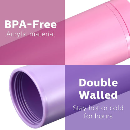 Matte Pastel Colored Acrylic Tumblers Set with Lids, Straws & Straw Cleaner, DIY Vinyl Gifts, Reusable 16 oz (8 Pieces)
