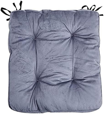 Rocking Chair Cushions Set with Ties, Tufted Thick Back and Seat Pads for Wooden Glider & Nursery, Velour Lumbar Support to Relieve Tailbone Pain for Indoor Office (Grey)