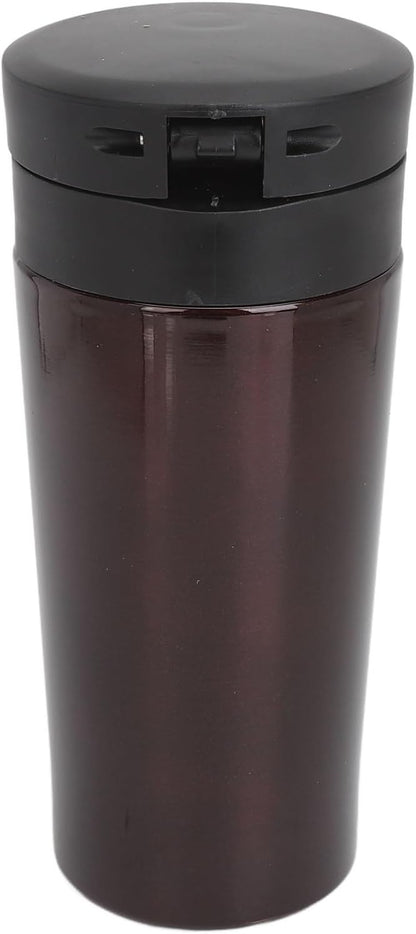 Insulated Coffee Cup Stainless Steel Travel Mug with Flip Lid Leakproof for Hot Drinks Car Cup Holder (380ml)