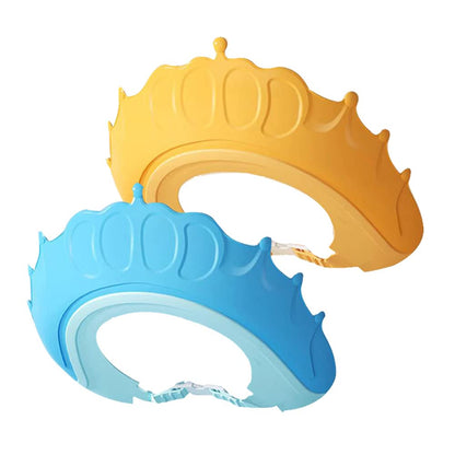 Baby Shower Cap Hair Washing Hat| 2 Pack Waterproof Adjustable Silicone Bath Hat for Eye and Ear Protection| Cute Crown Shape