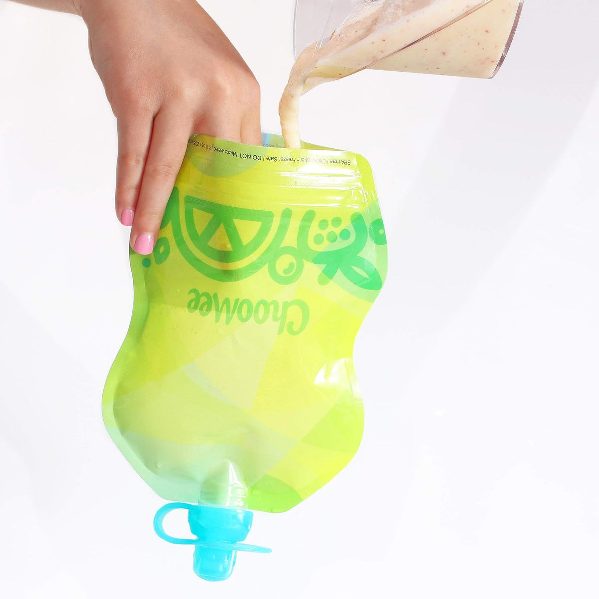 Reusable Baby Food Storage Pouches, 8 oz | Ideal for Baby Food, Smoothies and Purees | Secure Double Lock Zipper, Wide Bottom, BPA Free | SnakPack TropiColor 6 CT