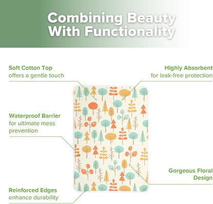 Waterproof Changing Pad Liners (1pc, 19.7" x 27.5" Vintage Garden)