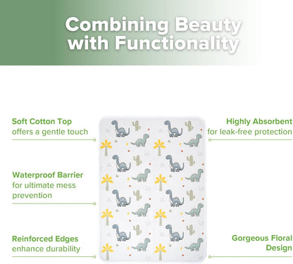 Waterproof Changing Pad Liners (1pc, 19.7" x 27.5" Vintage Garden)