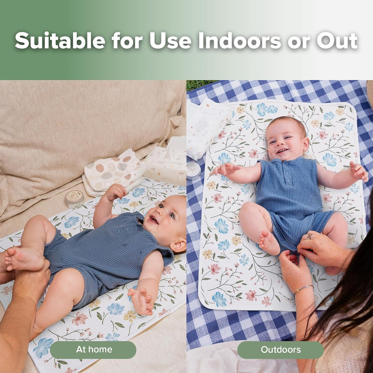 Waterproof Changing Pad Liners (1pc, 19.7" x 27.5" Vintage Garden)