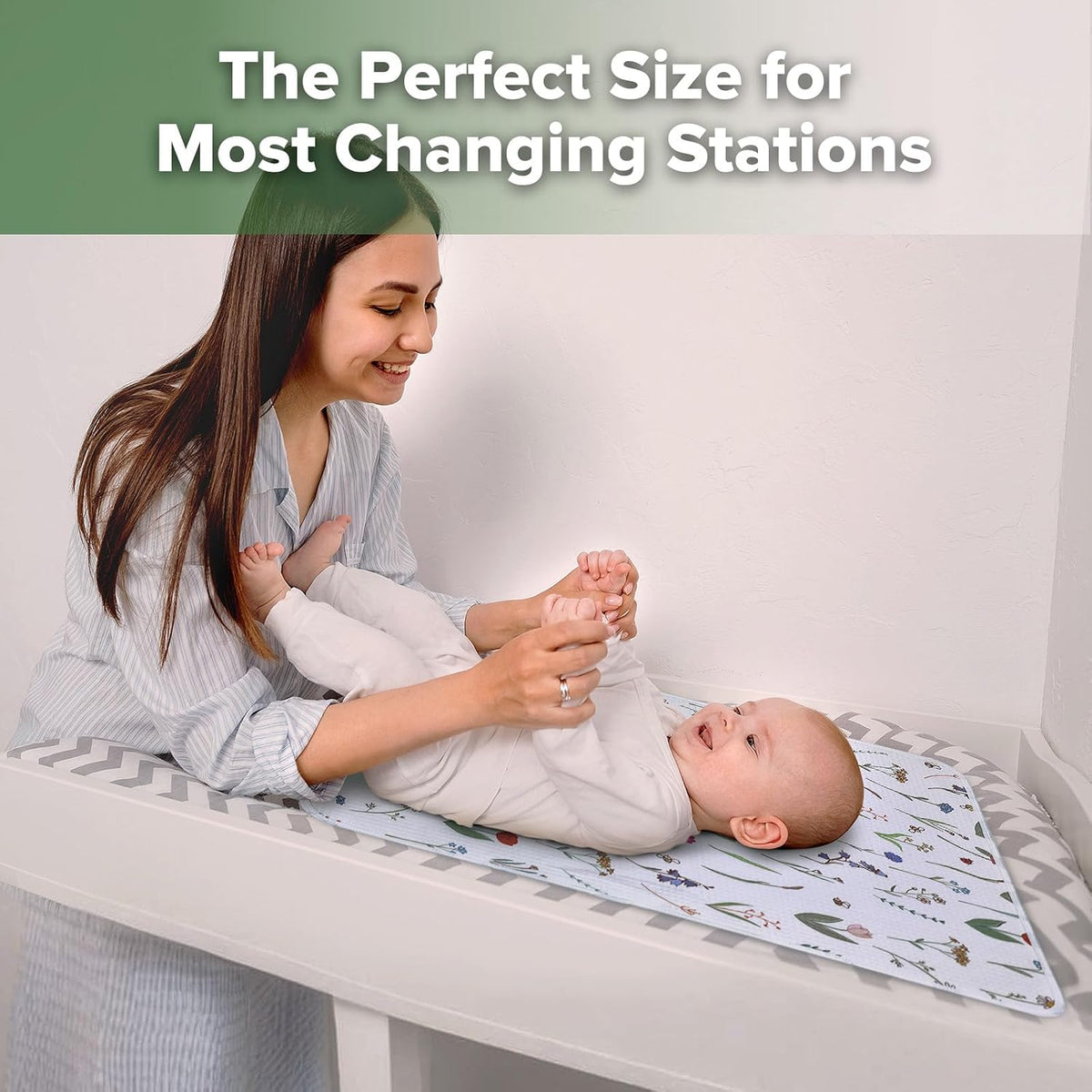 Waterproof Changing Pad Liners (1pc, 19.7" x 27.5" Vintage Garden)