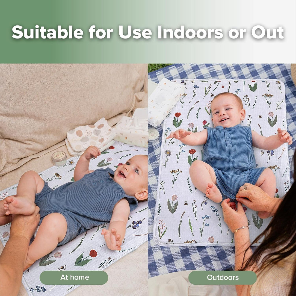 Waterproof Changing Pad Liners (1pc, 19.7" x 27.5" Vintage Garden)