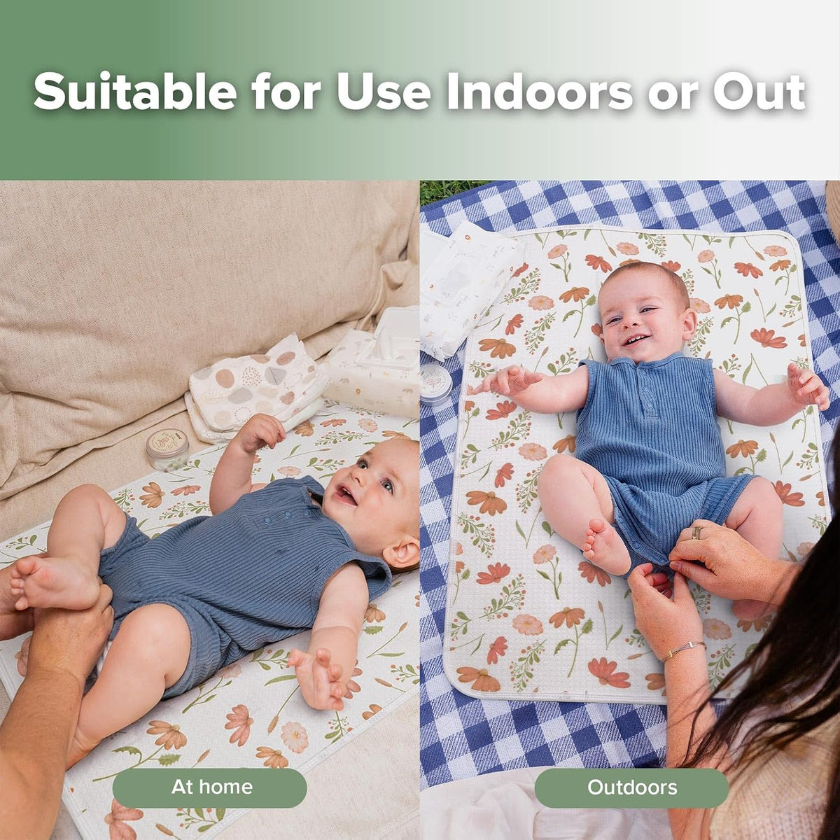 Waterproof Changing Pad Liners (1pc, 19.7" x 27.5" Vintage Garden)