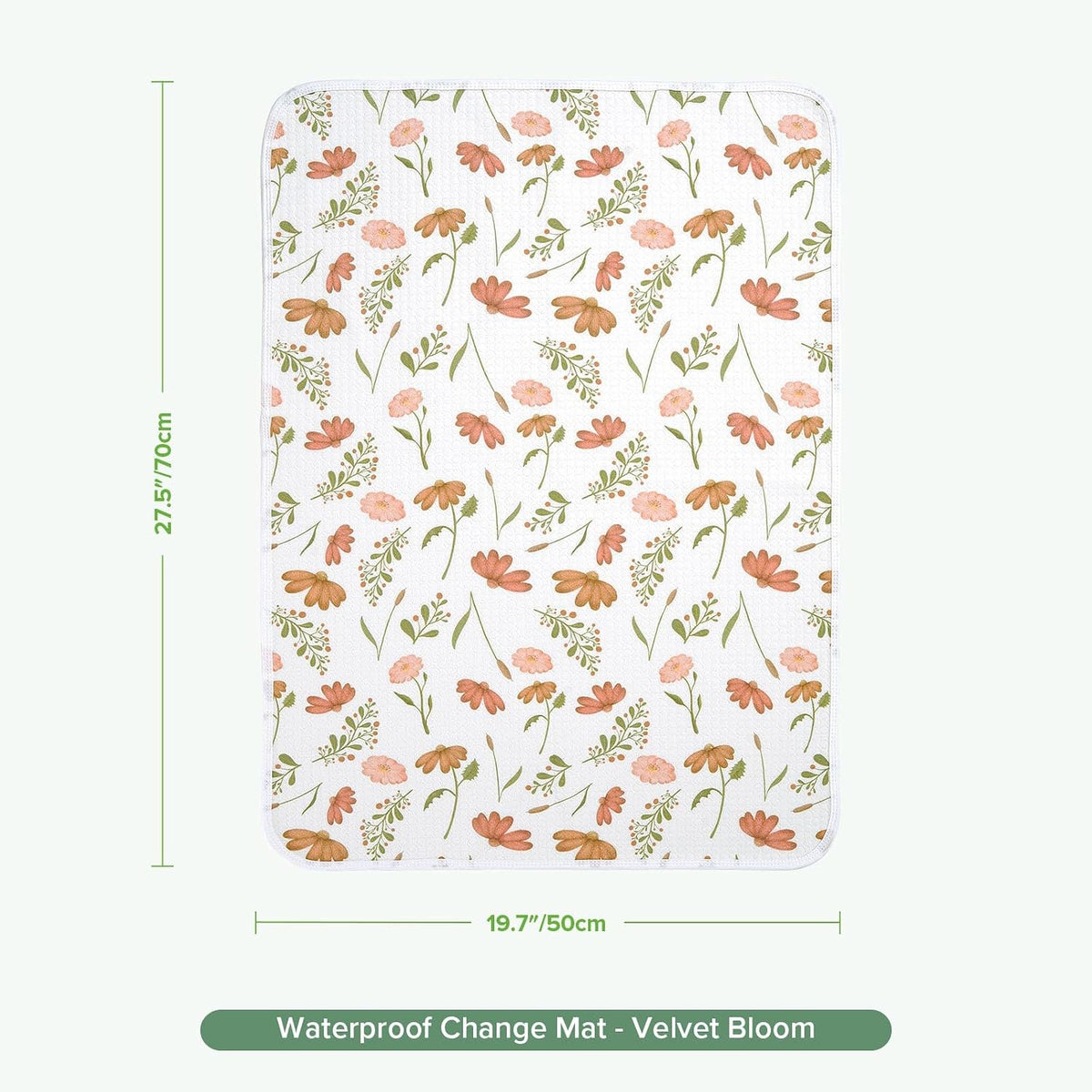 Waterproof Changing Pad Liners (1pc, 19.7" x 27.5" Vintage Garden)