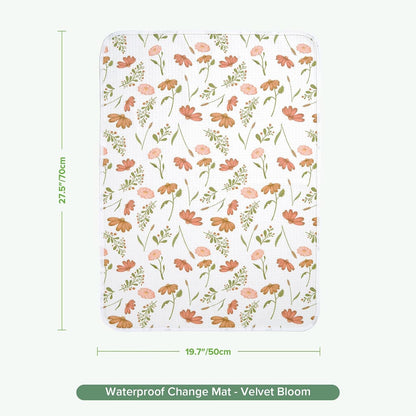 Waterproof Changing Pad Liners (1pc, 19.7" x 27.5" Vintage Garden)