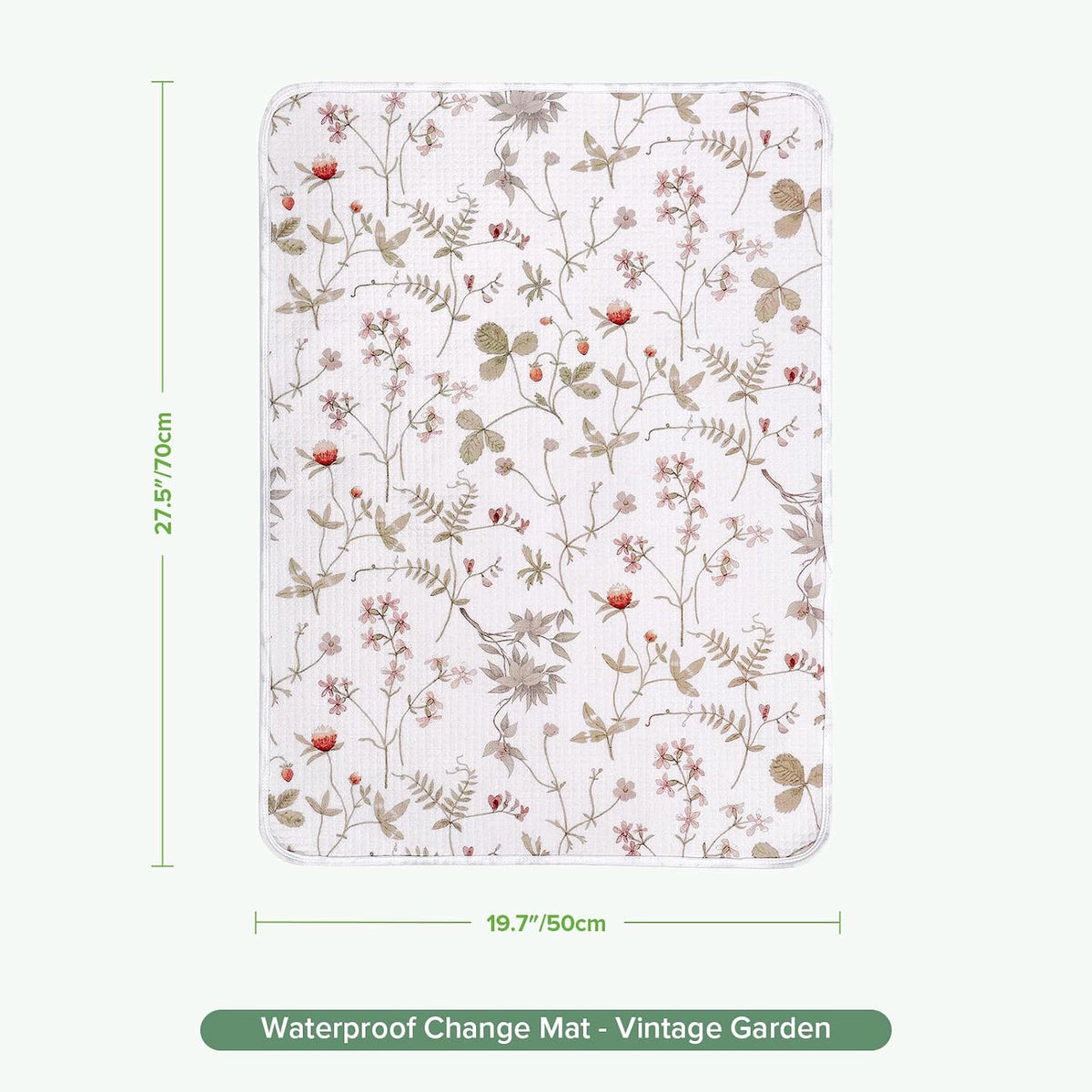 Waterproof Changing Pad Liners (1pc, 19.7" x 27.5" Vintage Garden)