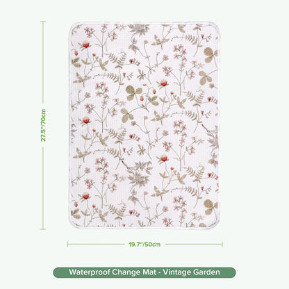 Waterproof Changing Pad Liners (1pc, 19.7" x 27.5" Vintage Garden)