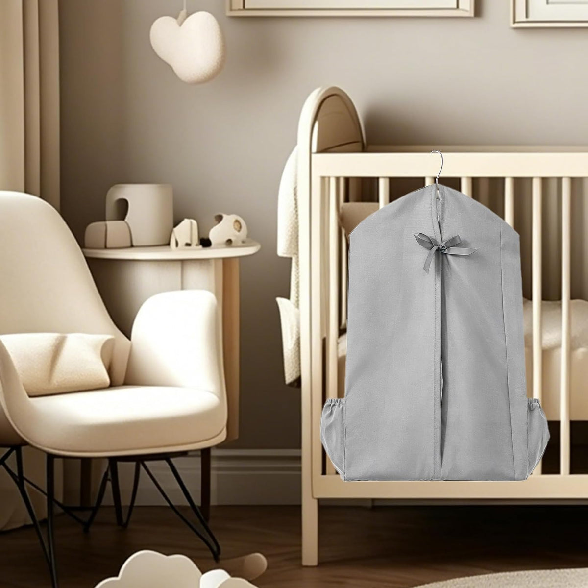Hanging Diaper Stacker Organizer for Crib, Roomy Storage Caddy, 1PK