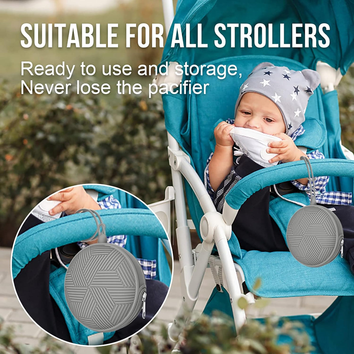 3 Pack Pacifier Holder Case,Silicone Portable Pacifier Cover Pouch Bag for Diaper Bags Baby Carriage,Pacifier Storage Container Box,Easy to Clean,(Blush+Black+Grey)