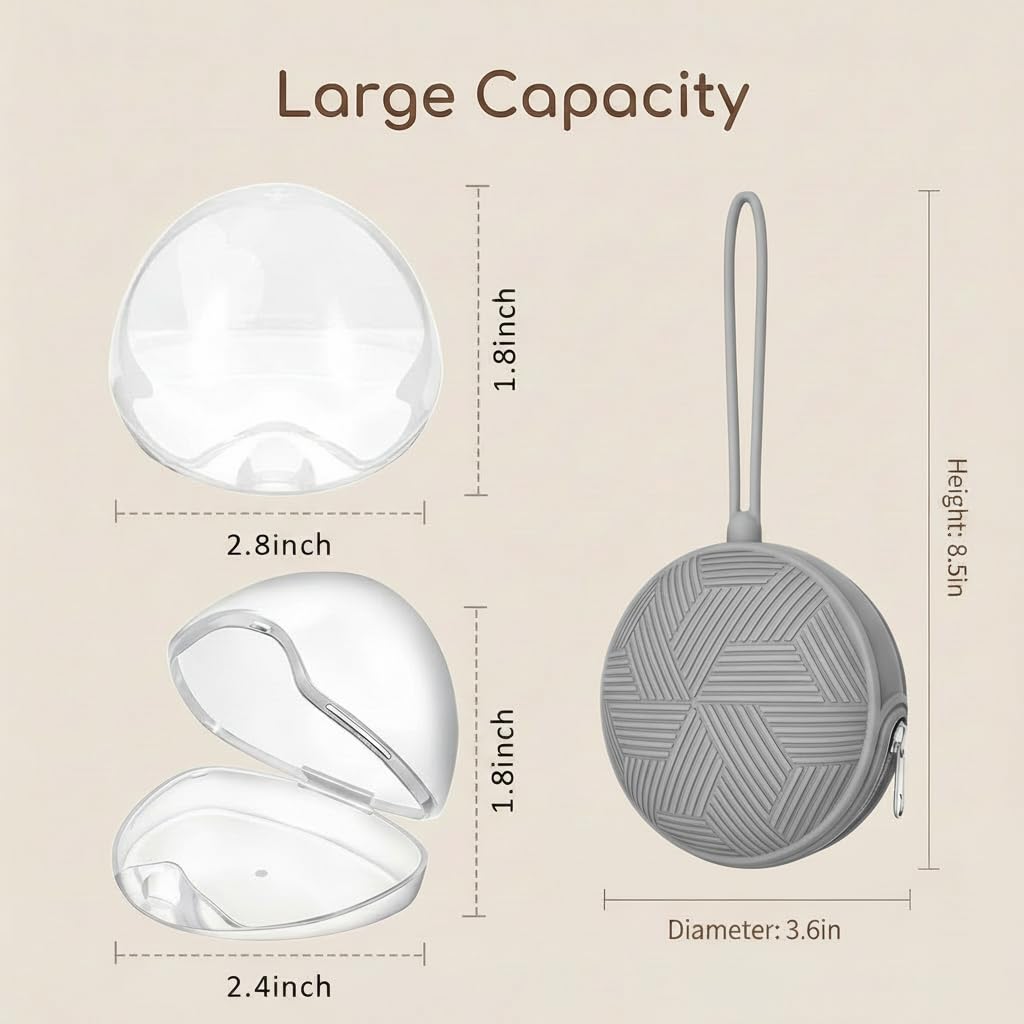 3 Pack Pacifier Holder Case,Silicone Portable Pacifier Cover Pouch Bag for Diaper Bags Baby Carriage,Pacifier Storage Container Box,Easy to Clean,(Blush+Black+Grey)