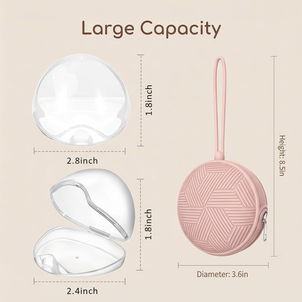 3 Pack Pacifier Holder Case,Silicone Portable Pacifier Cover Pouch Bag for Diaper Bags Baby Carriage,Pacifier Storage Container Box,Easy to Clean,(Blush+Black+Grey)
