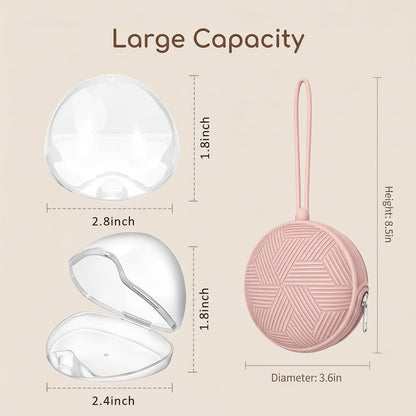 3 Pack Pacifier Holder Case,Silicone Portable Pacifier Cover Pouch Bag for Diaper Bags Baby Carriage,Pacifier Storage Container Box,Easy to Clean,(Blush+Black+Grey)