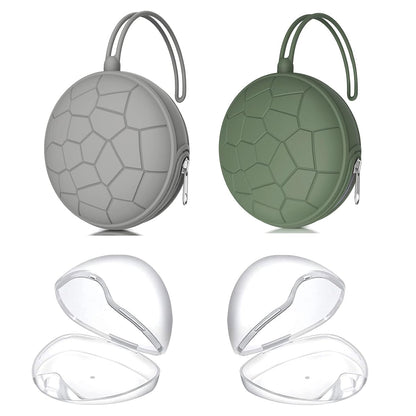 3 Pack Pacifier Holder Case,Silicone Portable Pacifier Cover Pouch Bag for Diaper Bags Baby Carriage,Pacifier Storage Container Box,Easy to Clean,(Blush+Black+Grey)