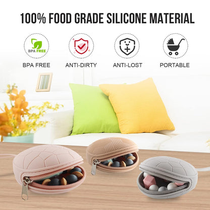 3 Pack Pacifier Holder Case,Silicone Portable Pacifier Cover Pouch Bag for Diaper Bags Baby Carriage,Pacifier Storage Container Box,Easy to Clean,(Blush+Black+Grey)