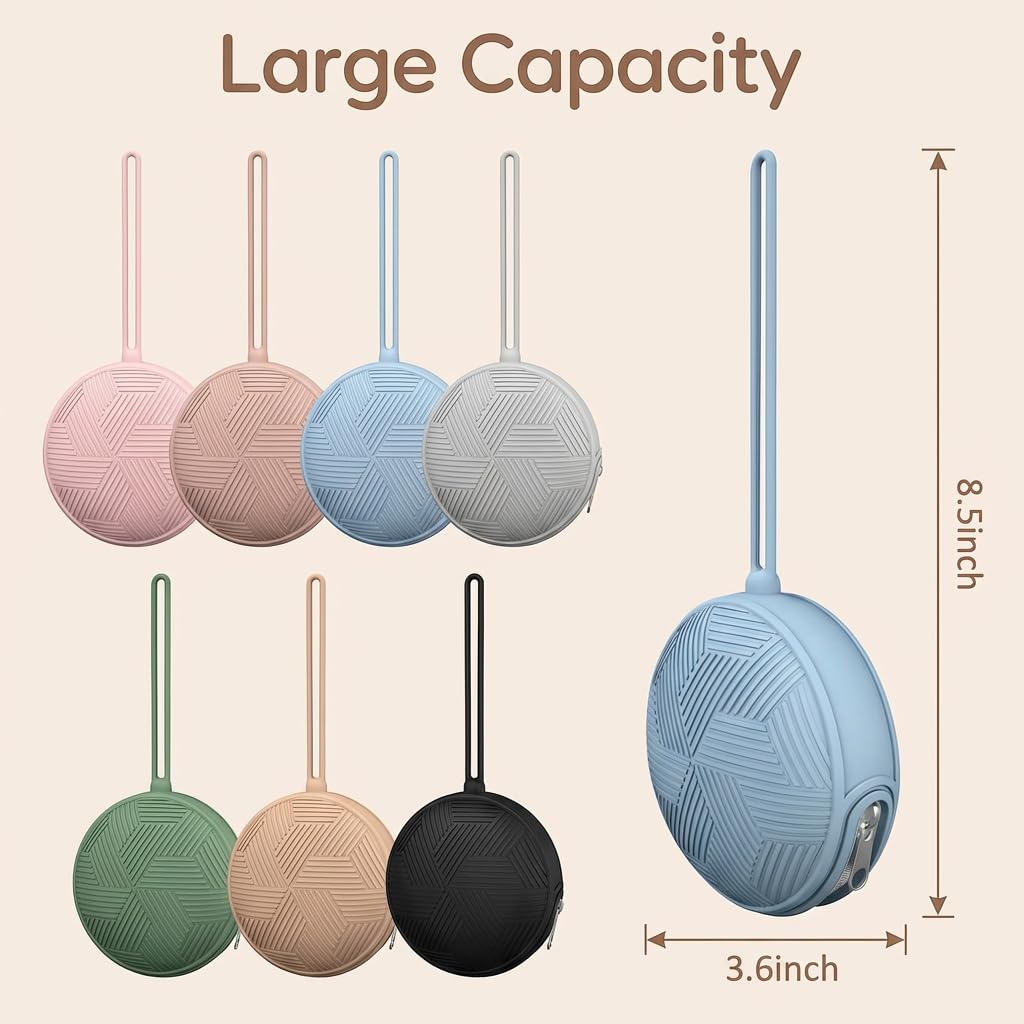 3 Pack Pacifier Holder Case,Silicone Portable Pacifier Cover Pouch Bag for Diaper Bags Baby Carriage,Pacifier Storage Container Box,Easy to Clean,(Blush+Black+Grey)