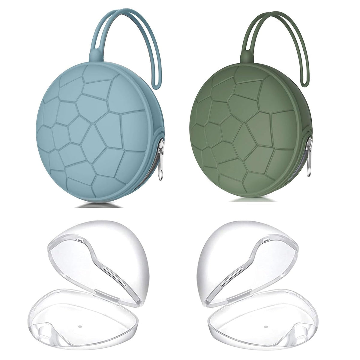 3 Pack Pacifier Holder Case,Silicone Portable Pacifier Cover Pouch Bag for Diaper Bags Baby Carriage,Pacifier Storage Container Box,Easy to Clean,(Blush+Black+Grey)