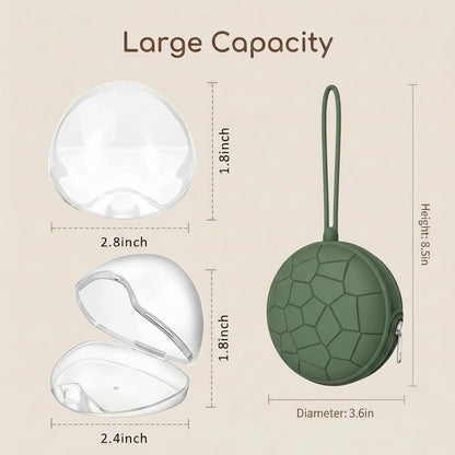 3 Pack Pacifier Holder Case,Silicone Portable Pacifier Cover Pouch Bag for Diaper Bags Baby Carriage,Pacifier Storage Container Box,Easy to Clean,(Blush+Black+Grey)