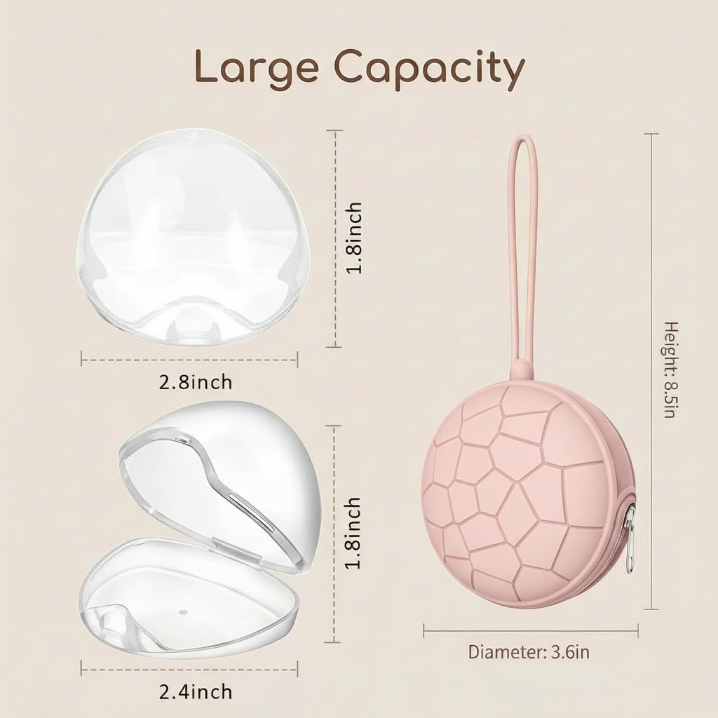 3 Pack Pacifier Holder Case,Silicone Portable Pacifier Cover Pouch Bag for Diaper Bags Baby Carriage,Pacifier Storage Container Box,Easy to Clean,(Blush+Black+Grey)