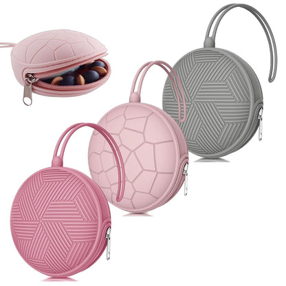 3 Pack Pacifier Holder Case,Silicone Portable Pacifier Cover Pouch Bag for Diaper Bags Baby Carriage,Pacifier Storage Container Box,Easy to Clean,(Blush+Black+Grey)