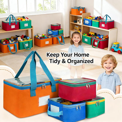 8 Packs Magnetic Tiles Storage Bags, Multi-Size Toy Organizer with Mesh Pockets & Label Pockets for Magnetic Building Tiles, Lego, Puzzle, Board Game, Travel Case