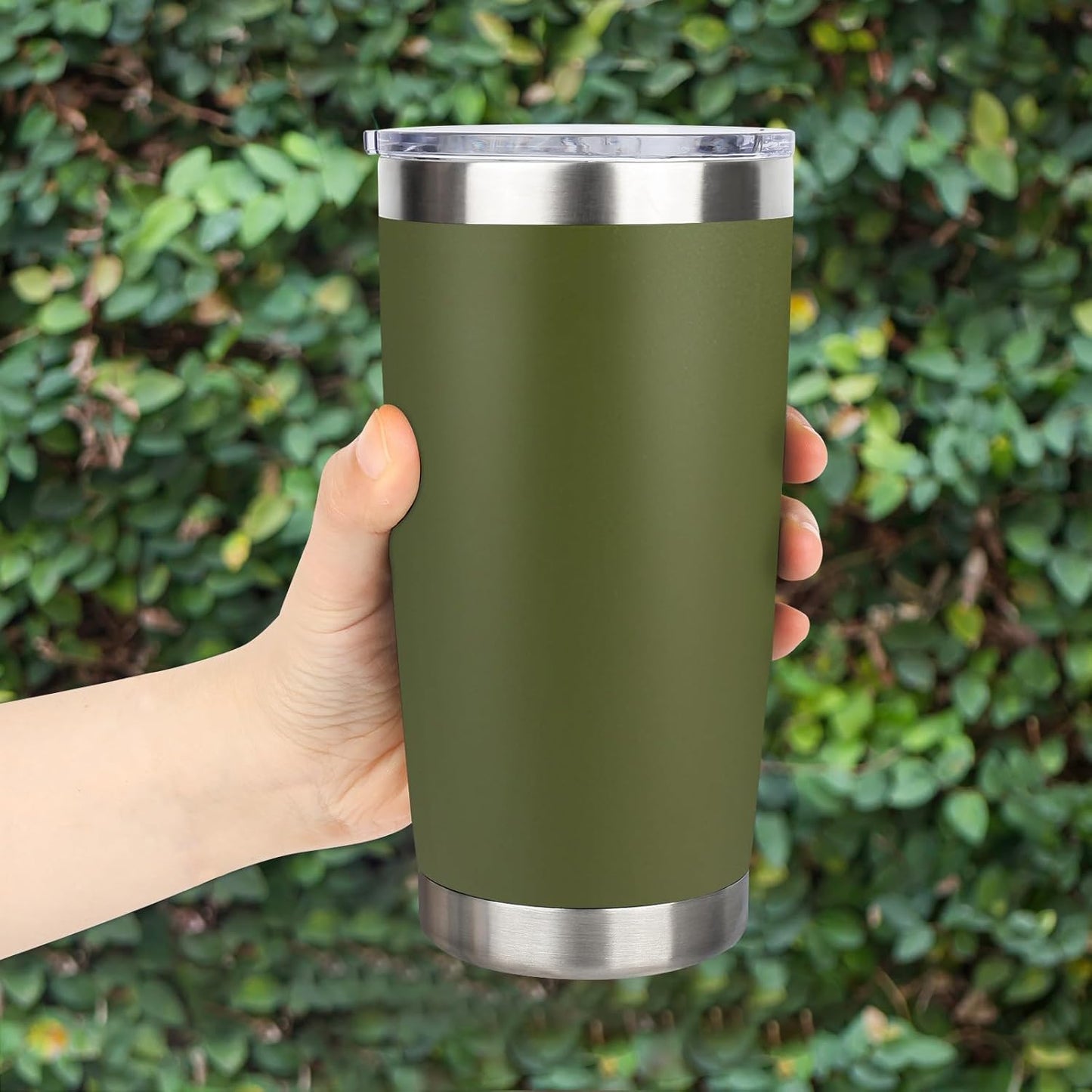 20oz Stainless Steel Tumbler with Lid, Travel Mug - Double Wall Vacuum Powder Coated Cup - Red, 1 Pack