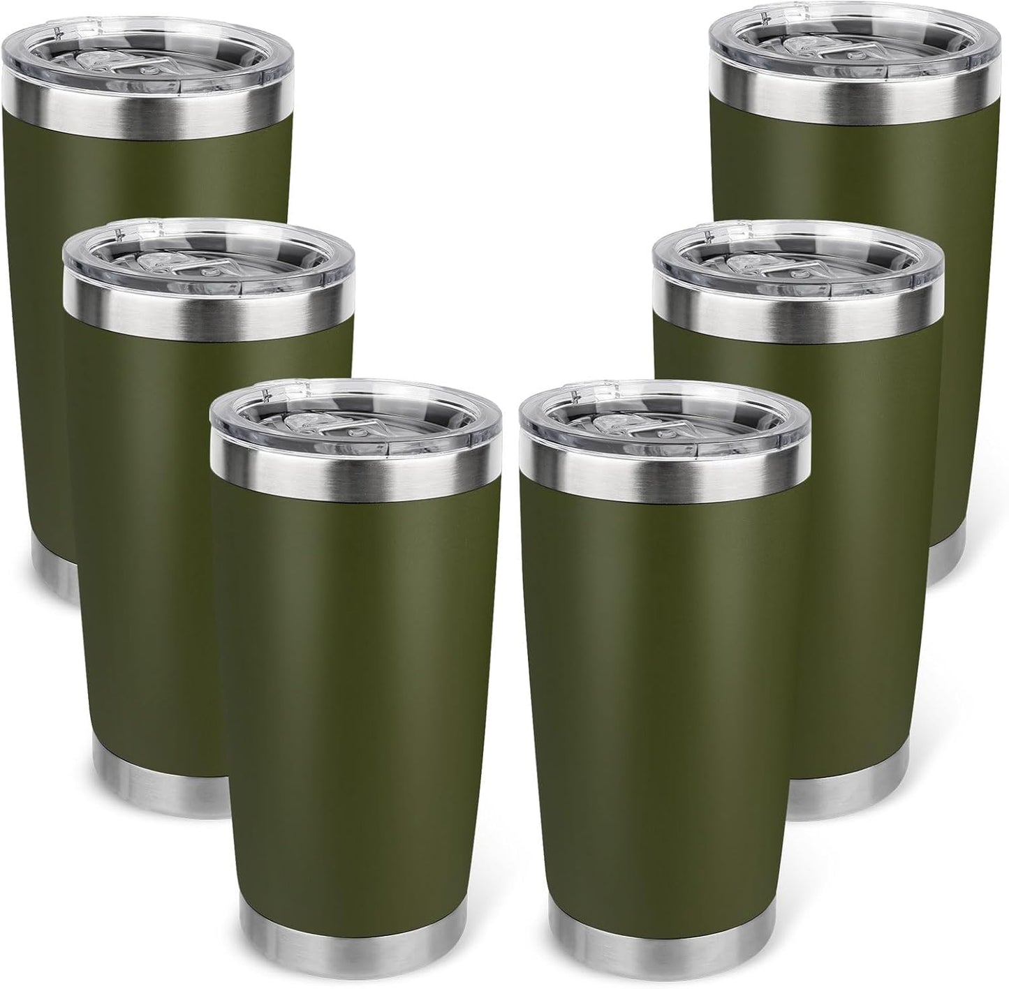 20oz Stainless Steel Tumbler with Lid, Travel Mug - Double Wall Vacuum Powder Coated Cup - Red, 1 Pack