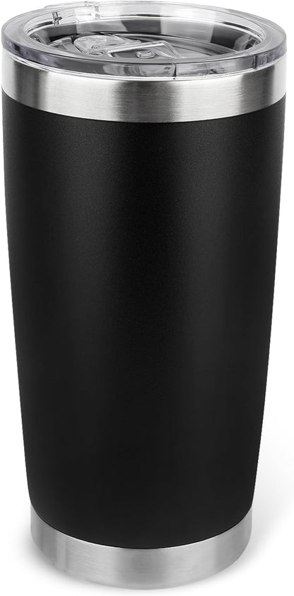 20oz Stainless Steel Tumbler with Lid, Travel Mug - Double Wall Vacuum Powder Coated Cup - Red, 1 Pack