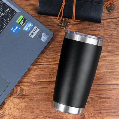 20oz Stainless Steel Tumbler with Lid, Travel Mug - Double Wall Vacuum Powder Coated Cup - Red, 1 Pack