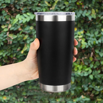 20oz Stainless Steel Tumbler with Lid, Travel Mug - Double Wall Vacuum Powder Coated Cup - Red, 1 Pack