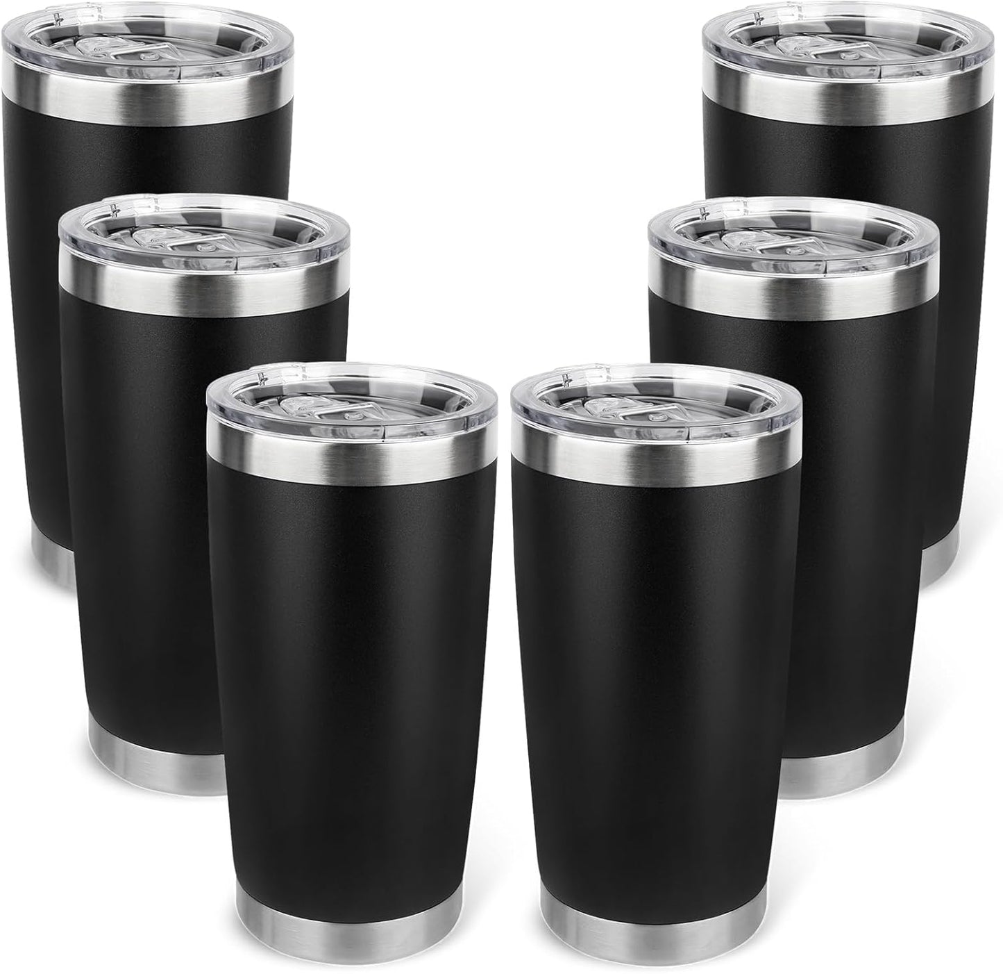 20oz Stainless Steel Tumbler with Lid, Travel Mug - Double Wall Vacuum Powder Coated Cup - Red, 1 Pack