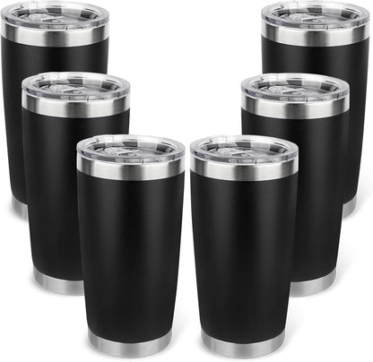 20oz Stainless Steel Tumbler with Lid, Travel Mug - Double Wall Vacuum Powder Coated Cup - Red, 1 Pack