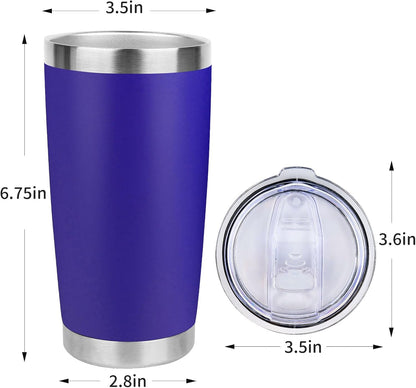 20oz Stainless Steel Tumbler with Lid, Travel Mug - Double Wall Vacuum Powder Coated Cup - Red, 1 Pack