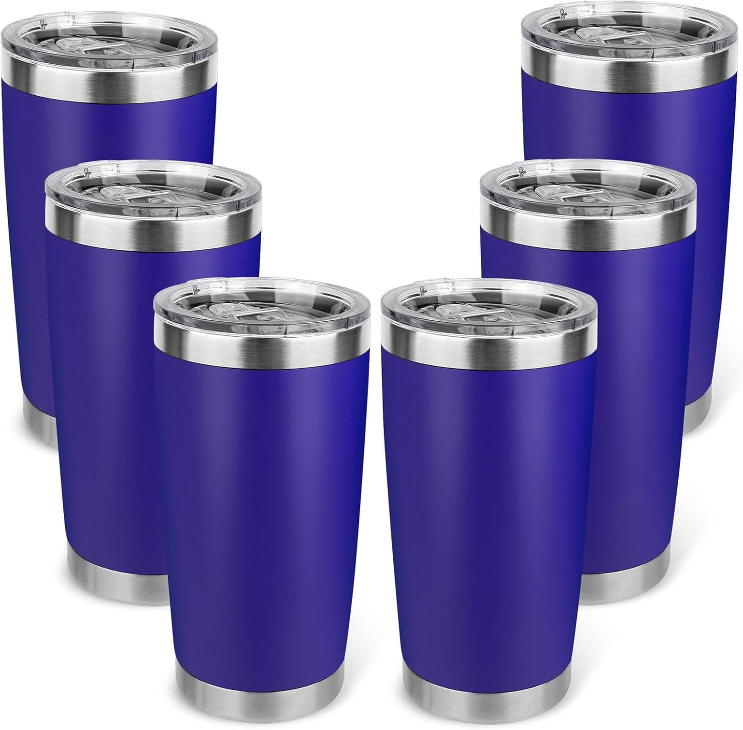 20oz Stainless Steel Tumbler with Lid, Travel Mug - Double Wall Vacuum Powder Coated Cup - Red, 1 Pack