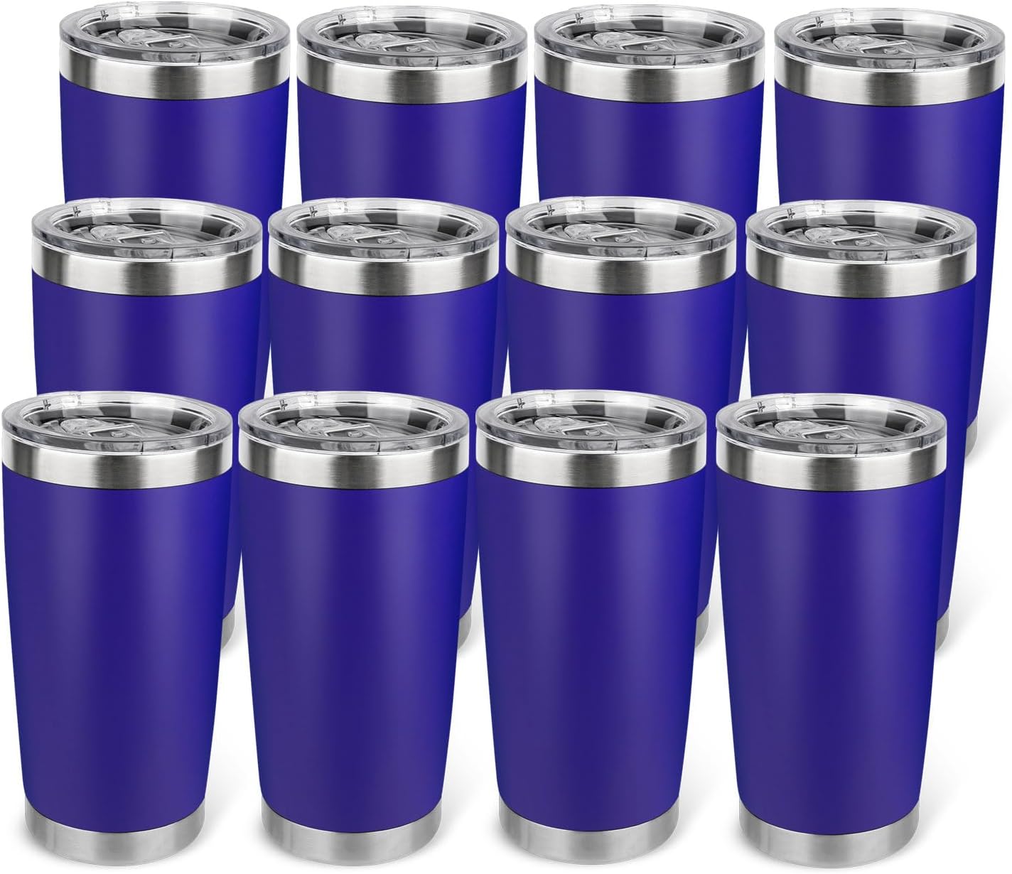20oz Stainless Steel Tumbler with Lid, Travel Mug - Double Wall Vacuum Powder Coated Cup - Red, 1 Pack