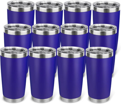 20oz Stainless Steel Tumbler with Lid, Travel Mug - Double Wall Vacuum Powder Coated Cup - Red, 1 Pack