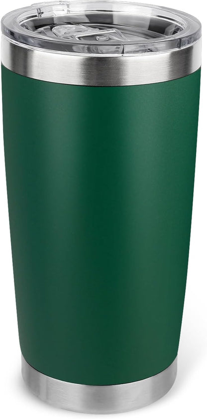 20oz Stainless Steel Tumbler with Lid, Travel Mug - Double Wall Vacuum Powder Coated Cup - Red, 1 Pack