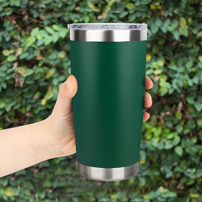 20oz Stainless Steel Tumbler with Lid, Travel Mug - Double Wall Vacuum Powder Coated Cup - Red, 1 Pack