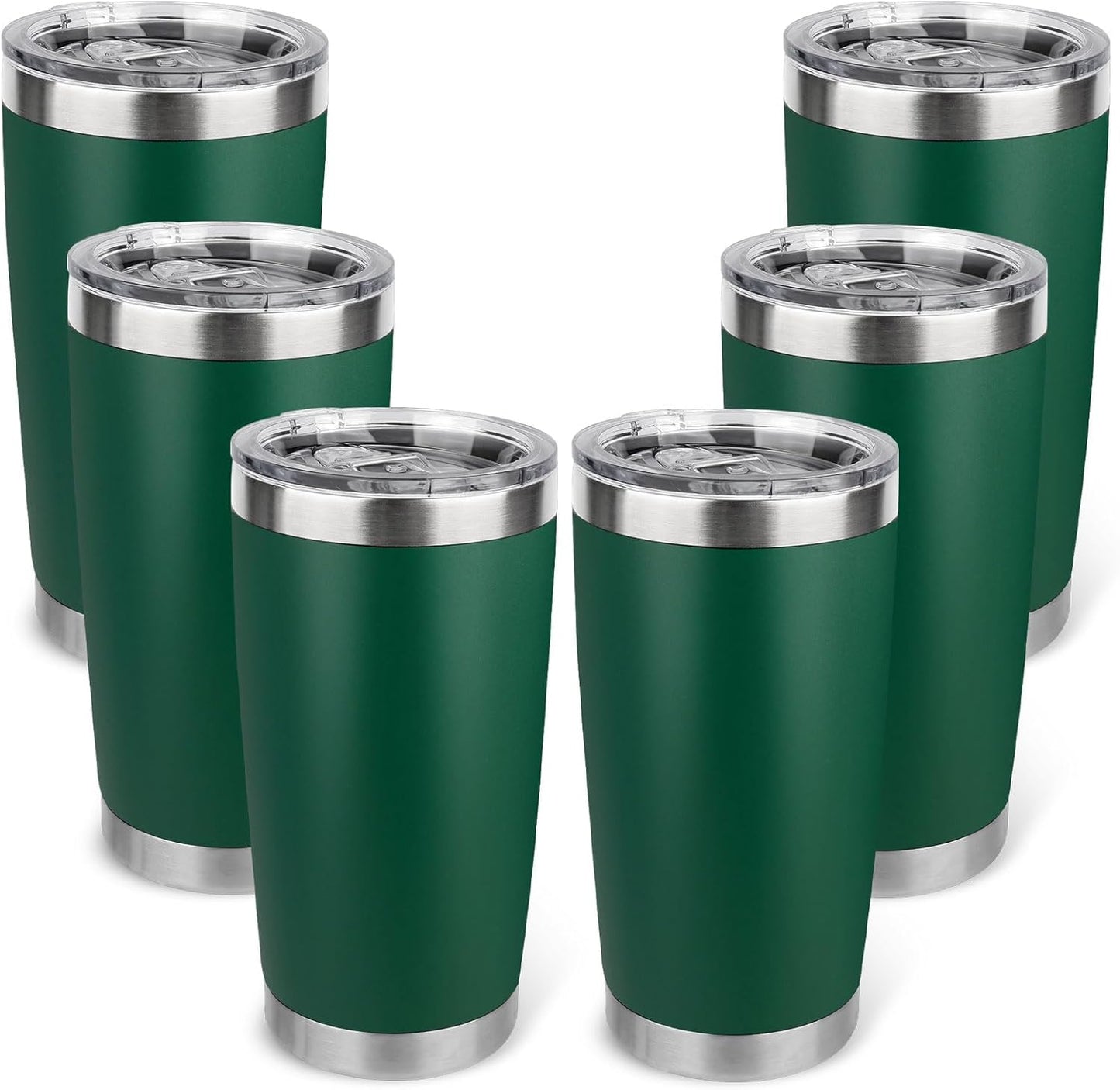 20oz Stainless Steel Tumbler with Lid, Travel Mug - Double Wall Vacuum Powder Coated Cup - Red, 1 Pack