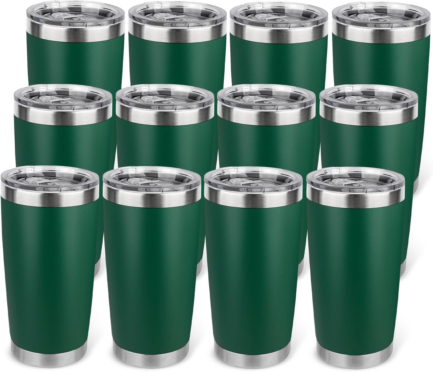 20oz Stainless Steel Tumbler with Lid, Travel Mug - Double Wall Vacuum Powder Coated Cup - Red, 1 Pack