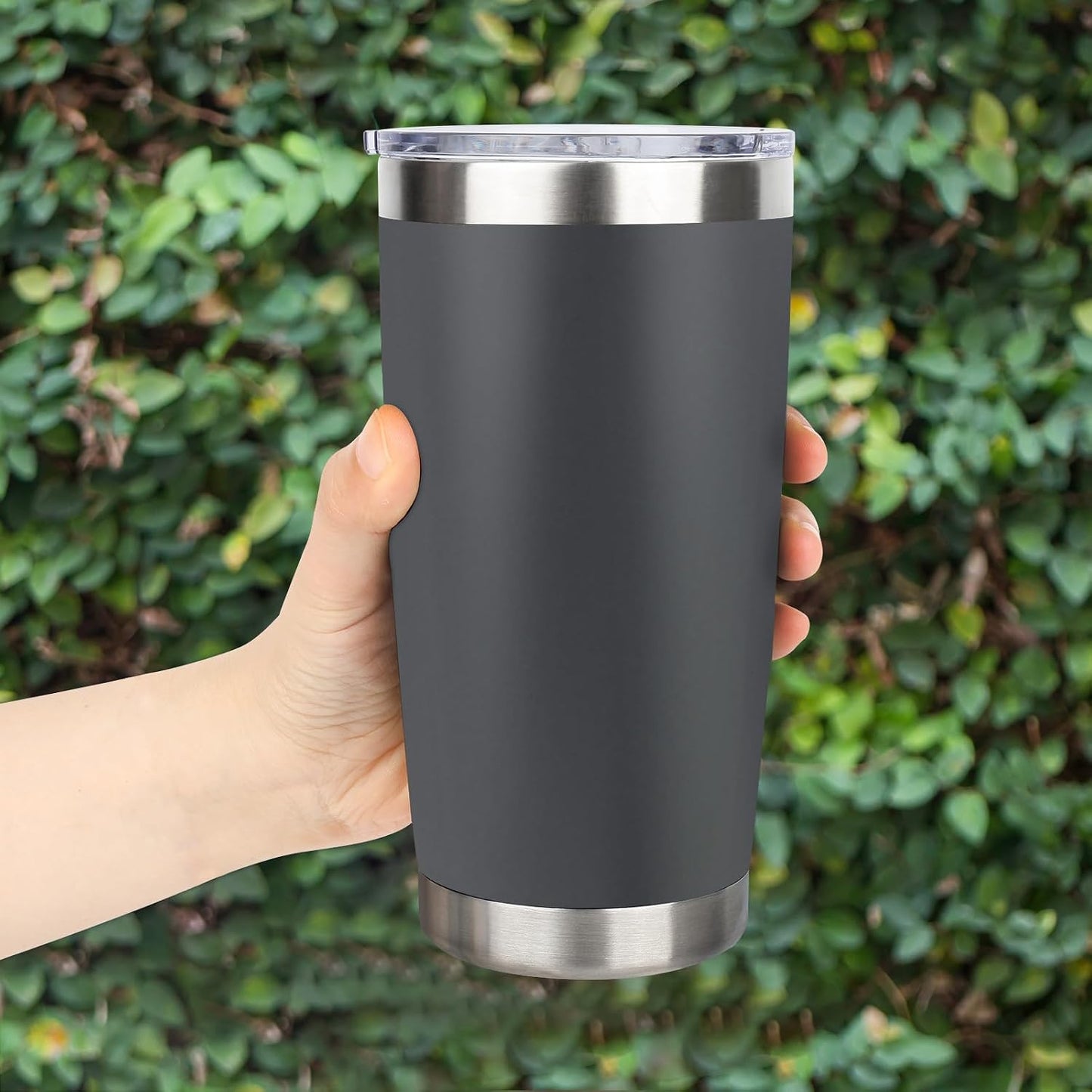 20oz Stainless Steel Tumbler with Lid, Travel Mug - Double Wall Vacuum Powder Coated Cup - Red, 1 Pack